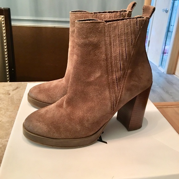 Aldo Athabaska Suede Ankle Block Heel Bootie - Picture 2 of 5